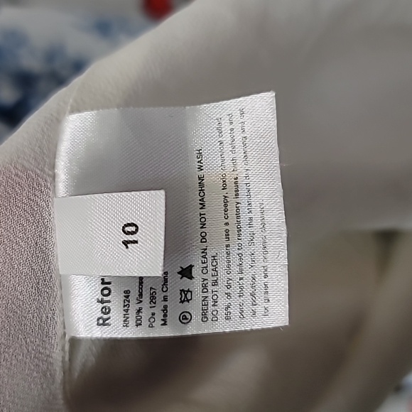 Reformation Nikita Olympia Blue White Floral Print Dress Size 10 - Picture 9 of 12